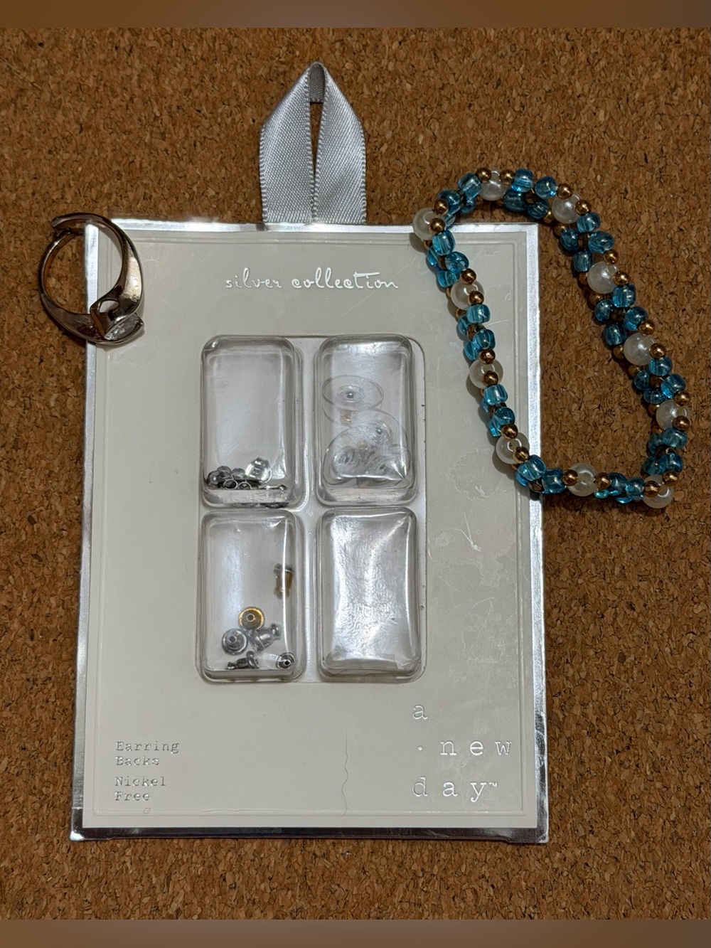 Ring, bracelet and earring backs